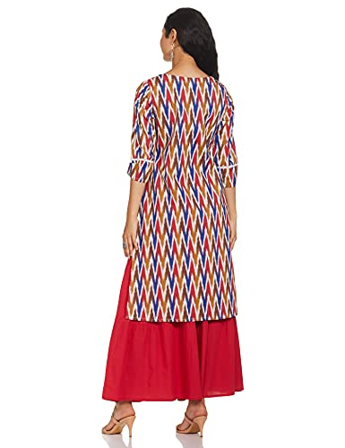 Image of Amazon Brand - Myx Women's Printed Kurta and Pant Set in Cotton (Available in Plus Sizes)