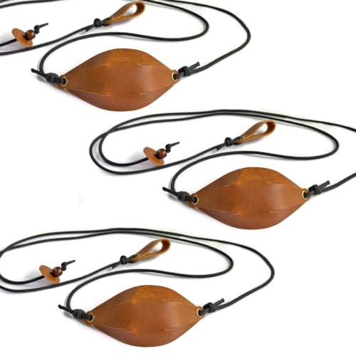 Valecordian 3 Pack Leather Paracord Shepherd Sling - Adjustable Handmade Paracord Leather Throwing Sling Old-Fashioned Slingshot
