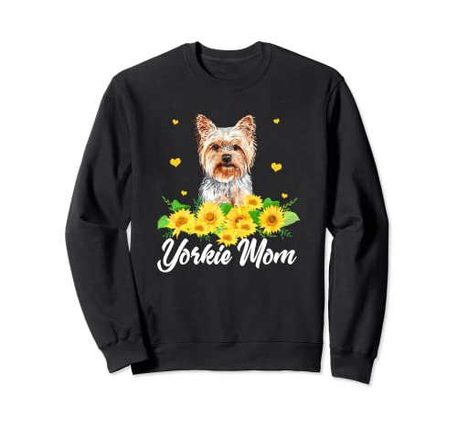 Cute Yorkie Mom Dog Lover Sunflower for women Yorkie Dog Sudadera