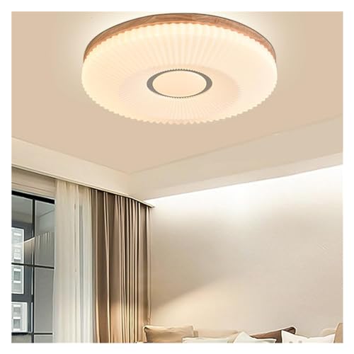 Lámpara de techo rústica de madera LED regulable para dormitorio 4