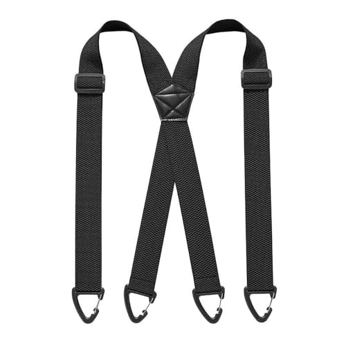 Image of Suspenders for Men Black, Professional Elastic Braces with Strong Clips, Durable Support for Work and Formal Wear, Adjustable Design for Daily Comfort, Black Color Polyester Material