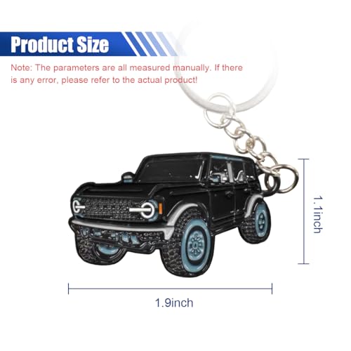 Image of LAINLOY Bronco Car Keychain, Car Fob Cover Cool Mods Accessories, 4-Door Auto Key Fob Holder Compatible with Bronco 2021 2022 2023 (Black)