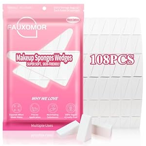 108 Pcs New Makeup Sponges Wedges for Face Foundation, Latex-Free Triangle Cosmetic Make Up Sponge for Flawless Application and Blending, Beauty Blender for All Skin Types with Two Pouches