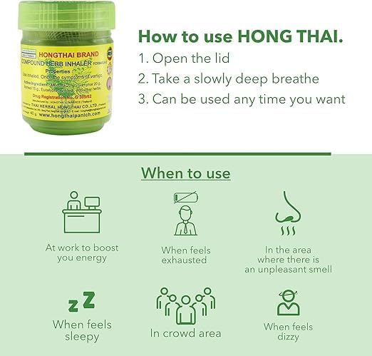 TWIN SWAN™ Hong Thai Traditional Compound Herbal Inhaler Refreshing Aroma For Dizziness & Nasal Relief | With Menthol, Camphor, Borneol & Eucalyptus Oil | 40 g (1) 2