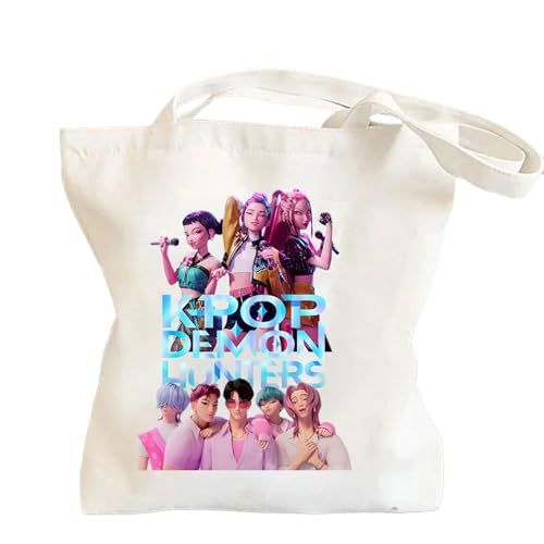 Gaumauwau Hunters, borsa in cotone stampato, 35 x 40 cm, hunters merch, regalo per donne, ragazze, appassionati di anime, shopping bag & shopper, multicolore