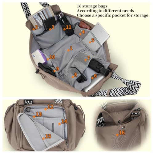 Ladies' expandable handbag, 16 pocket quilted handbag, nurse and portable travel bag, hospital delivery bagFolding design4