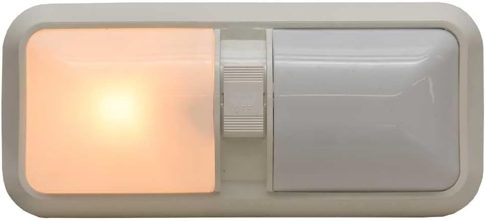 Boat Dual Vanity Ceiling Light | 11 1/4 x 5 Inch Off White Plastic