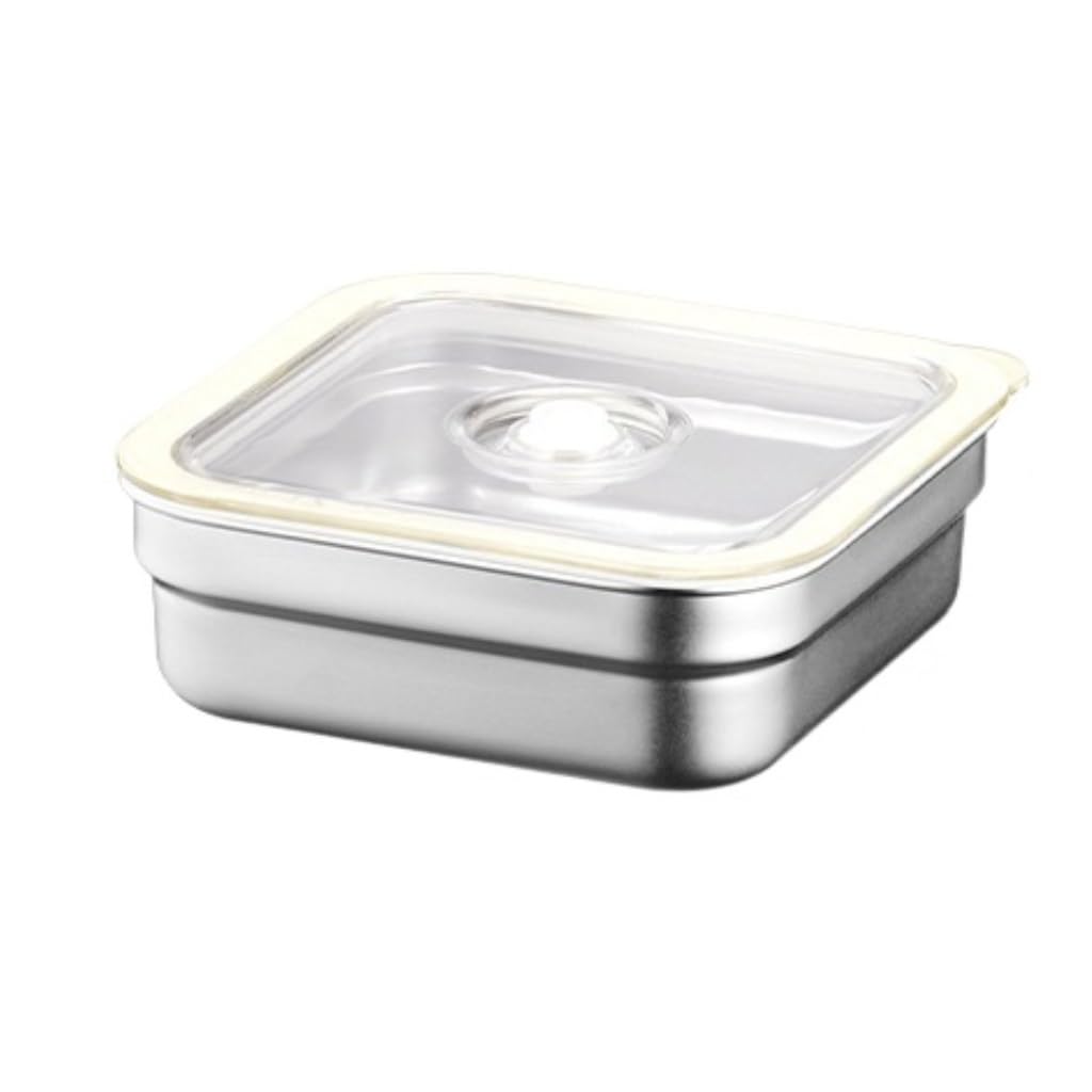 Recipientes para Alimentos Caja de conservación al vacío de acero inoxidable, refrigerador Rectangular, se puede congelar y refrigerar, Caja de almacenamiento sellada para Refrigerador Frutas Vegetale