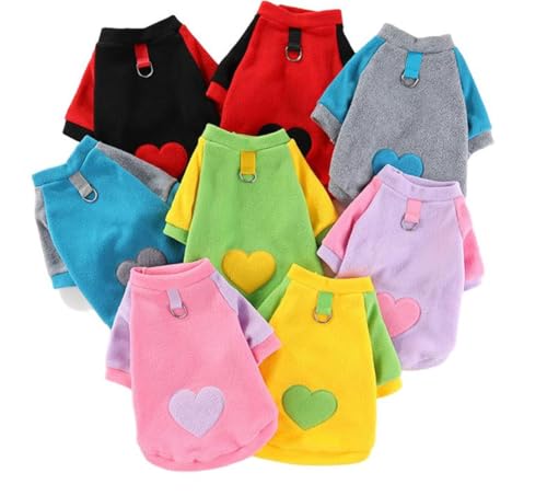 AttRex 可愛い ペット犬の服 Tシャツ 秋冬 犬服 小型犬 中型犬 ドッグウェア パーカー サンゴフリース 防寒 保温 わんこ服 猫服 dカン付き 洋服 散歩 お出かけ ペット用品 (XS,グレー)