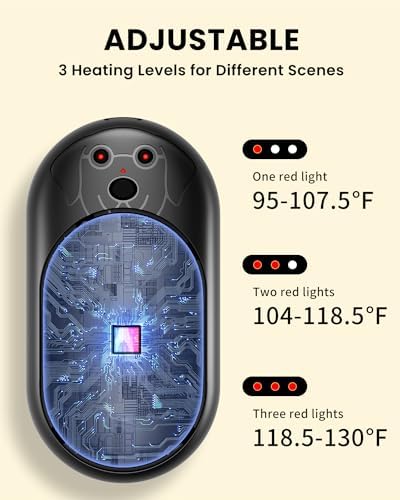 Electric Hand Warmers Rechargeable 2 Pack 3000Mah*2, Portable Heater Battery Powered, Men Women Gifts for Chrismas, Outdoor Camping, Hunting