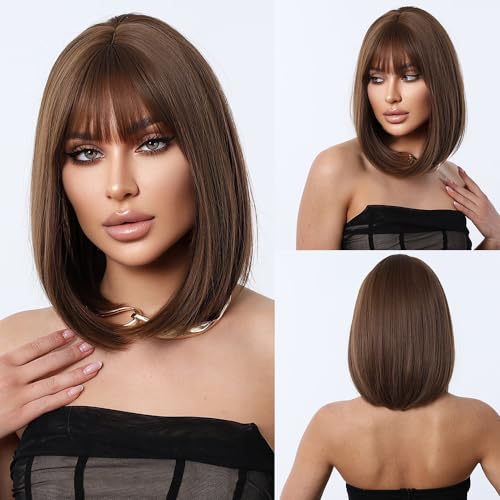 Trail Midst Bob Wigs for Women Synthetic Wig with Fringe