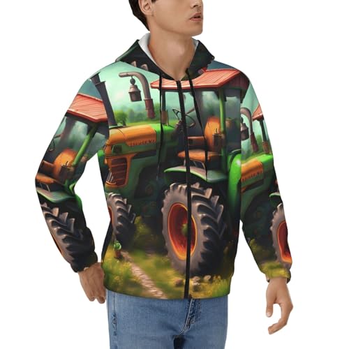 Sweatshirt homme zippé chaud EdWal avec capuche et imprimé