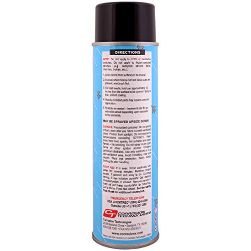 CorrosionX Aviation, Long-Lasting Polar Bonding Anti-Corrosion Aviation-Grade Spray, Displaces Moisture, Instantly Stops Corrosion, Self-Healing Protection for Aircraft & Electronics, 16oz Aerosol
