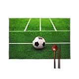 Tischsets, Fußball-Spielplatz-Set, hitzebeständig, rutschfest, Feder-Tischsets, waschbar, abwischbar, gewebt, für Esstisch, drinnen und draußen, leicht zu reinigen, 30,5 x 45,7 cm, 6 Stück