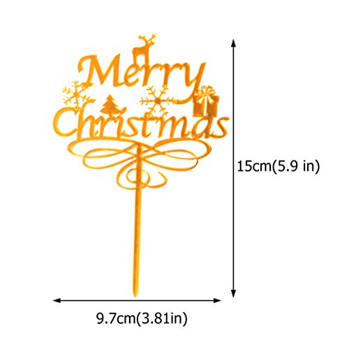 Amosfun T225614X8SYV Merry Christmas Party Cake Toppers Cake Decor Dessert Topper Party Supplies thumb #5