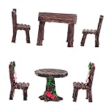 Table miniature - polyvalente, vous pouvez les utiliser comme pour enfants, décoration intérieure, accessoire photo, de jeu de simulation, ornements de jardin de fées, etc., micro chaises