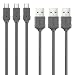 Soundpie Micro USB Cable 3.3ft (1m) 3 Pack - USB 2.0 A to Micro B High Speed - 22AWG Power rated to 3 amp - Fast Data Sync Charge Cord - Charge Cable For Android Samsung, Cell Phone & Tablet(Black)