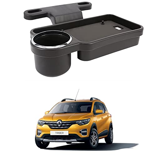 Image of Oshotto (FT-04) Foldable Car Auto Headrest Rear Back Seat Table Drink Food Cup Tray Holder Compatible with Renault Triber - Black