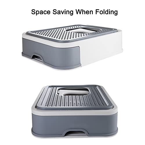 Rizzari Foldable Cat Litter Box,Large Top Entry Anti-Splashing Litter Box With Lid,Enclosed Plastic Cat Litter Box With Handy Litter Scoop,Drawer Type Cat Toilet Easy Cleaning (White) #TOP7