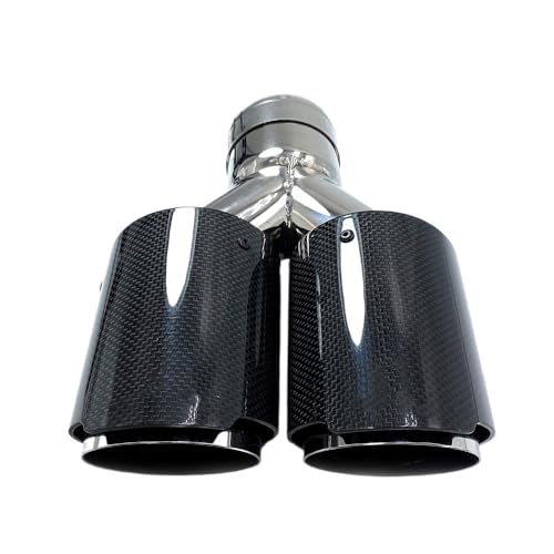 Embout echappement double universel en carbone brillant pour silencieux