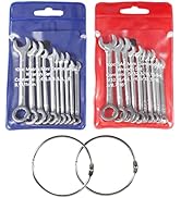 LEONTOOL Ignition Wrench Set Metric SAE 20 Pcs Mini Wrench Set Open End and Box End Combination W...