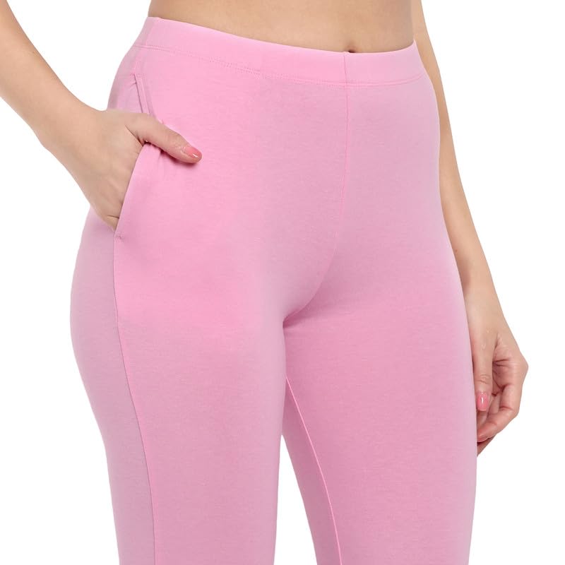 Image of ONE SKY Women Full Length Leggings | Cotton Modal Spandex Blend | High Waist Stretchable & Bio-Washed Fabric | Colour-Lock Technology | Comfortable Leggings for Women