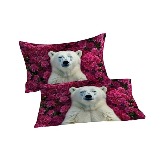 Housse de Couette Ours Polaire Imprimé 3D en Microfibre Premium