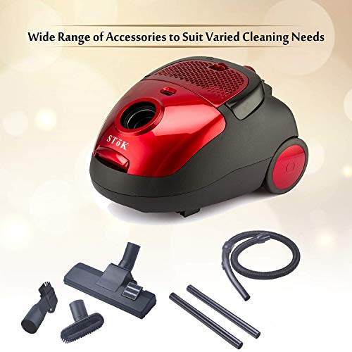 Image of SToK 1200-Watt Vacuum Cleaner for Home Use with 4 Dust Bags (Red)