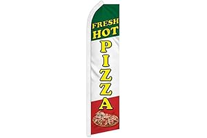 Fresh Hot Pizza Swooper Feather Advertising Flag