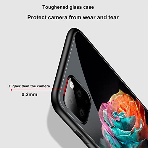 DUEUNKLN Cover iPhone 11 Case Tempered Glass Phone...