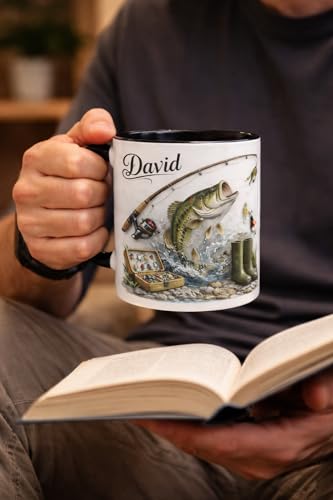 Taza de cerámica para pesca personalizada con nombre miniatura 3