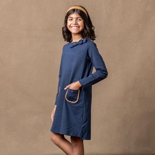 Hope & Henry Girls' Long Sleeve Quilted Ponte Riding Dress2