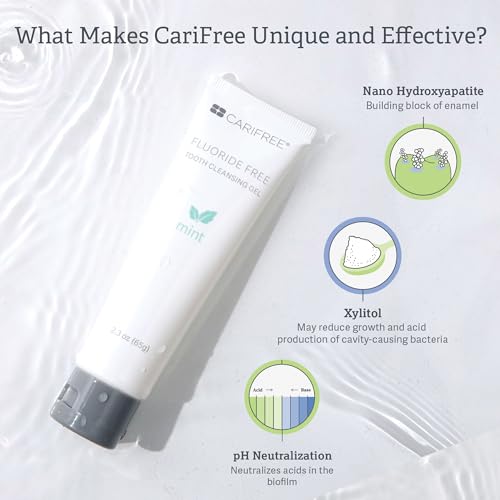 CariFree Fluoride Free Gel, Mint Flavored, Nano Hydroxyapatite Toothpaste, Neutralizes pH, Freshens Breath & Moistens Mouth, Dentist Recommended for Oral Care, (2.3 Ounce (Pack of 1), Soft Mint - Image 3