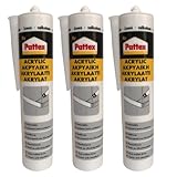 Acryl Dichtstoff Weiß 310ml – für Fugen & Wandanschlüsse an Fenstern, Türen, Treppen – Innen & Außen – Überstreichbar (3 x 310ml)