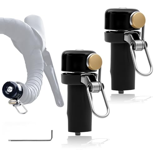 YUJUVI Fahrradklingel 2in1 als Lenkerstopfen Fahrrad Glocke Lenker Mini Klingel Fahrradhupe Geeignet fur Endkappen 22,2 mm Fahrrad Glocke fur Mountainbike, Rennrad. 100 dB (2 STK)