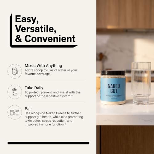 Image of NAKED Gut - Daily Gut Health Supplement Powder, GMO-Free, Soy-Free, Gluten-Free, Vegan and Hypoallergenic, 40 Servings (Pack of 2)
