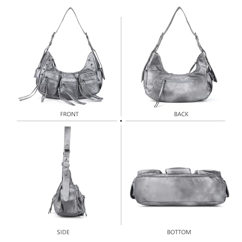Image of Angel Kiss Hobo Bags Purse for Women Y2K Shoulder Bag Multi Pockets Designer Satchel Studded Handbags with Strap