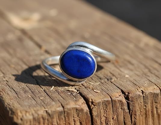 Image of 55Carat Choose Your Color Natural Gemstone Silver Statement Rings for Gift Corssover Style Size 5 to 12