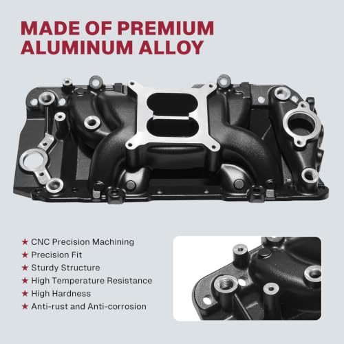 Image of 7561 53026 Air Gap Intake Manifold Dual Plane Aluminum Compatible with Chevy Big Block BBC 396 402 427 454 6.5L 6.6L 7.0L 7.4L V8 Engine 1966-2000
