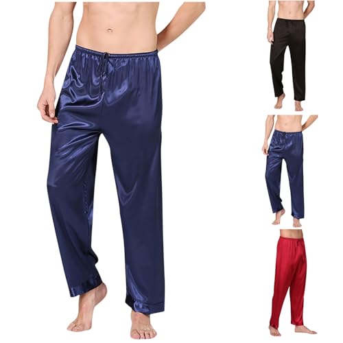 Cambkatl Men's Satin Silk Pajama Pants Comfy Elastic Waist Sleepwear Smooth Pjs Bottom Soft Lounge Pants2