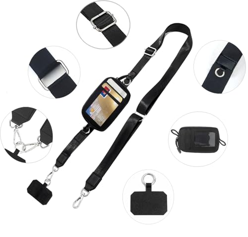 ZJSTRO Phone Lanyard Crossbody,phone lanyard with wallet,Adjustable Phone Crossbody Wrist Strap,Universal Cell Phone Lanyard with All Phones-Black - image 2