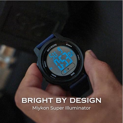 Image of Miykon Ultra-Thin Digital Watch for Men - Minimalist Waterproof Sports Watch with Large Easy to Read Display - Shockproof Resin, Super Illuminator, Stopwatch & Timer, Alarm, Dual Time, 24hr Military Time