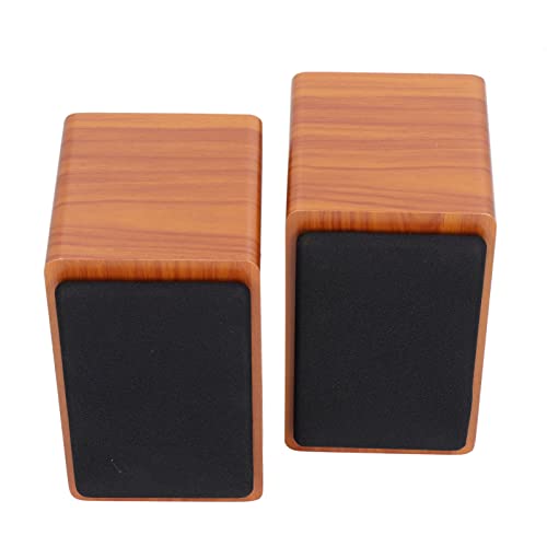 UBERSWEET® PC Speakers, Independent Volume Knob Desktop Speakers Low Power Consumption for Home Mobile Phones (Walnut)