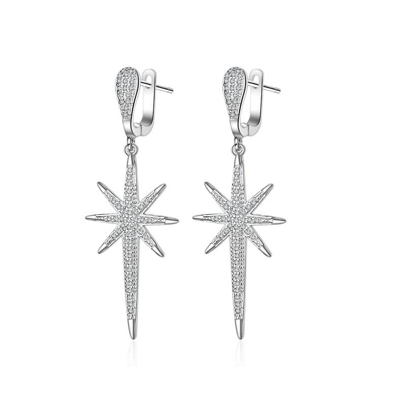 Pendientes de cristal para mujer LAMGUL con dijes de plata larga