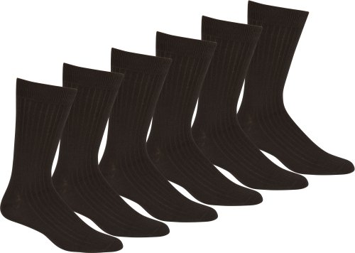 Sakkas Men's Cotton Blend Ribbed Dress Socks Value 6-Pack