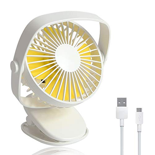 CESHMD USB-ventilator, opvouwbare ventilator, 3 snelheden, 360 graden draaibaar, bureauventilator wit-b