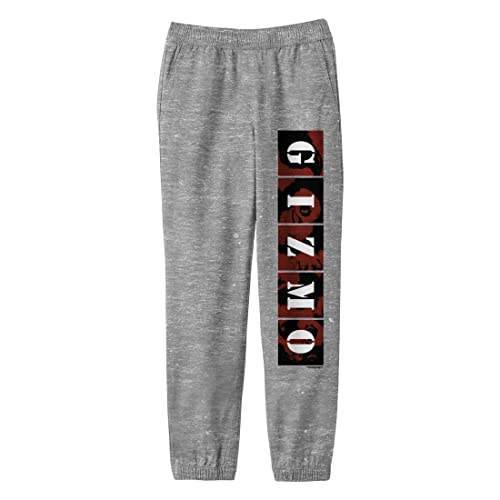 Bioworld Gremlins Gizmo Military-Style Text with Squares Youth Heather Gray Graphic Jogger Pants - Main Image