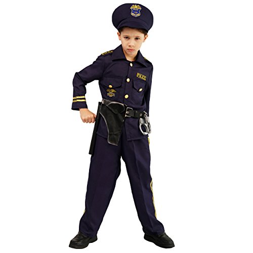 Childrens Police Officer Costumes (S), Navy Blue