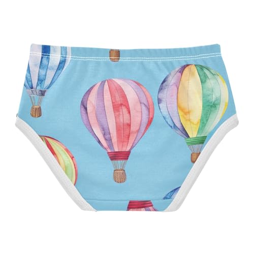 Rainbow Hot Air Balloons Underwear Girls, Toddler Panties, Cotton Girls Underwear, 2–8 Years2