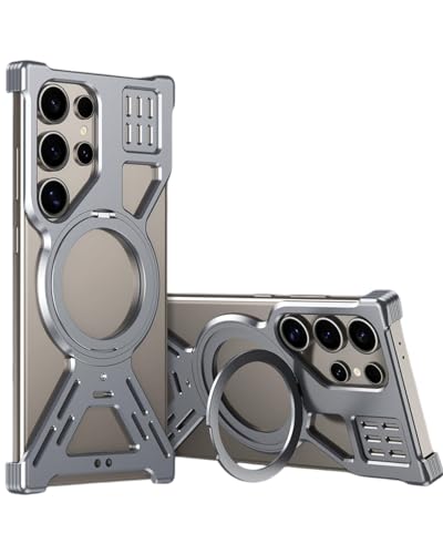 Coque Métal CNC Galaxy S26 Ultra idéale pour le streaming avec son support anneau rotatif